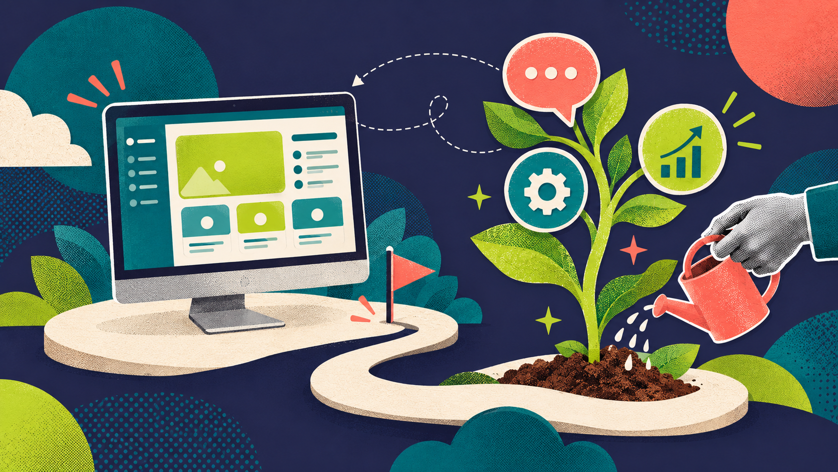 A launched digital product continues to grow through maintenance, feedback and improvement.
